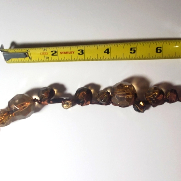 VINTAGE Necklace with a series of faceted, iridescent acrylic beads - Picture 8 of 10